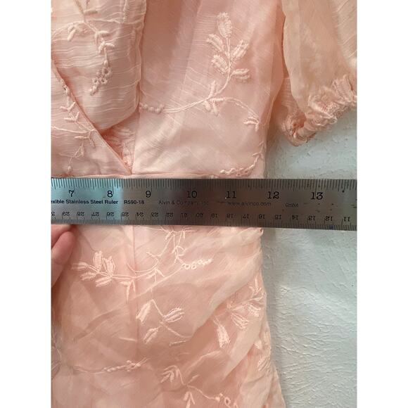 Saint + Secrets Cherry Blossom Pink Girly Ruffle Hem Dress XS NWT - Picture 4 of 5